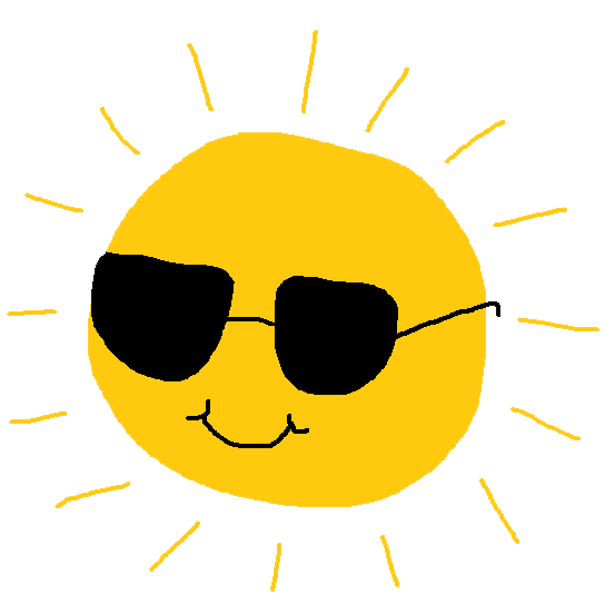 smiling sun wearing sunglasses